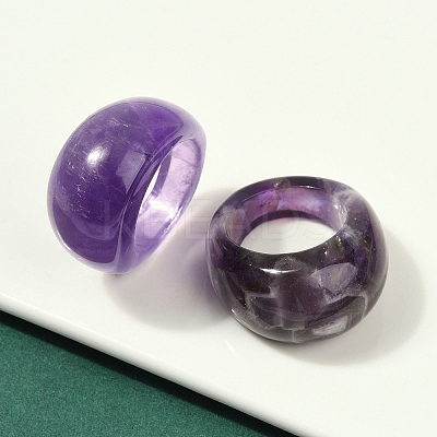 Natural Amethyst Finger Rings for Unisex RJEW-C128-01A-1