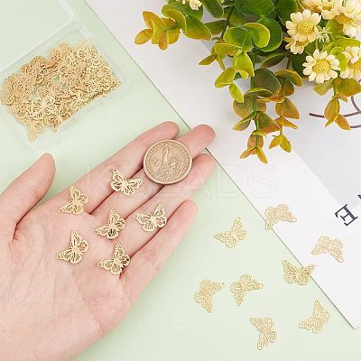 60Pcs Rack Plating 201 Stainless Steel Filigree Connerctor Charms STAS-HY0001-07-1