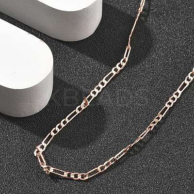 Brass Figaro Chains Necklaces for Women NJEW-D302-29RG-1