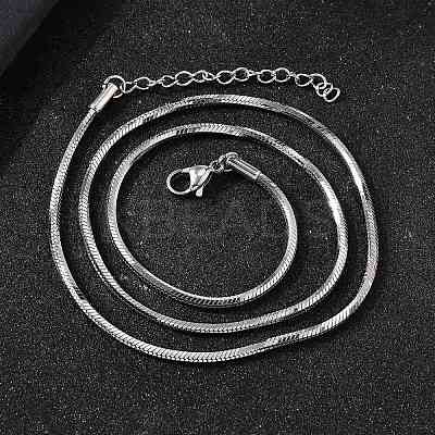 2MM 304 Stainless Steel Snake Chain Necklaces for Women Men STAS-V011-04D-P-1