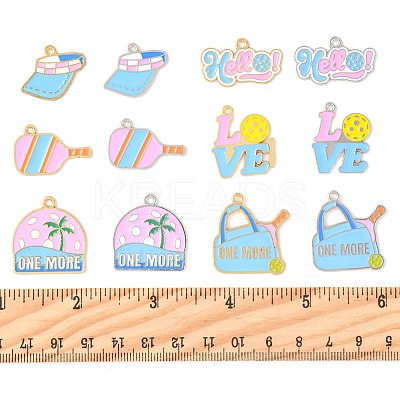 24Pcs 12 Styles Alloy Enamel Pendants ENAM-FS0003-68-1