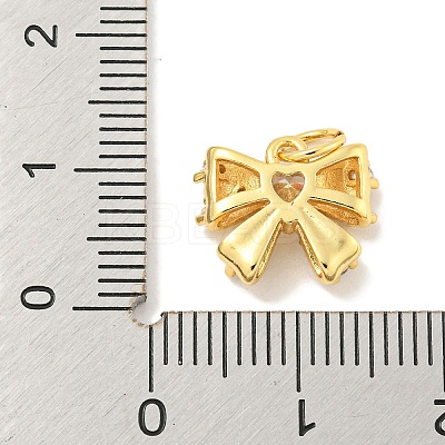 Rack Plating Brass Micro Pave Clear Cubic Zirconia Pendants KK-B093-01E-G-1
