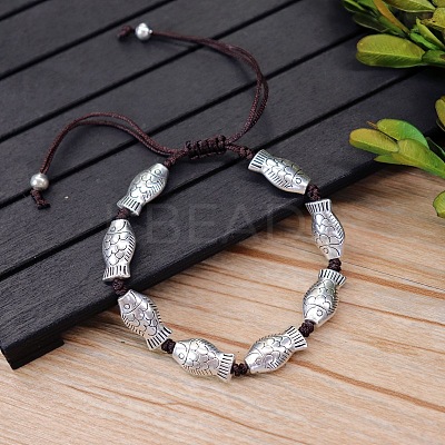 Alloy Beads Braided Bead Bracelets FS-WGCC9A2-05-1