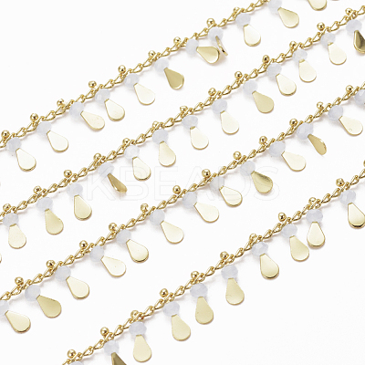 3.28 Feet Handmade Glass Beaded Chains X-CHC-E020-01L-1