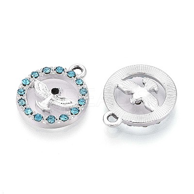 Rack Plating Alloy Rhinestone Pendants PALLOY-T091-22C-G-1-1