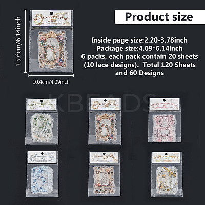 6Sets 6 Styles PET Self-Adhesive Stickers DIY-DC0003-50-1