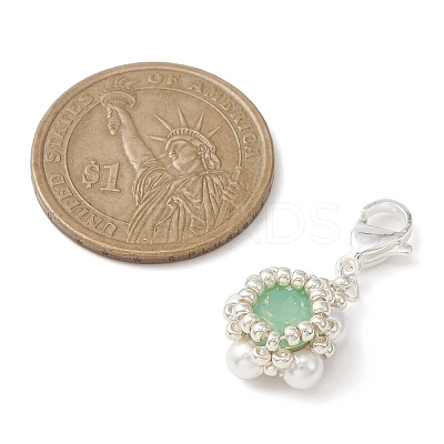 K9 Glass Rhinestone & Shell Pearl Bead Pendant Decoration HJEW-MZ00027-1