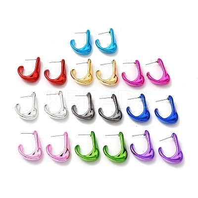 Twist Teardrop Acrylic Stud Earrings EJEW-P251-26-1