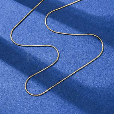 1MM 304 Stainless Steel Round Snake Chain Necklaces NJEW-T016-27G-1
