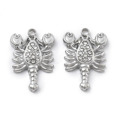304 Stainless Steel Rhinestone Pendants STAS-Z121-54P-1
