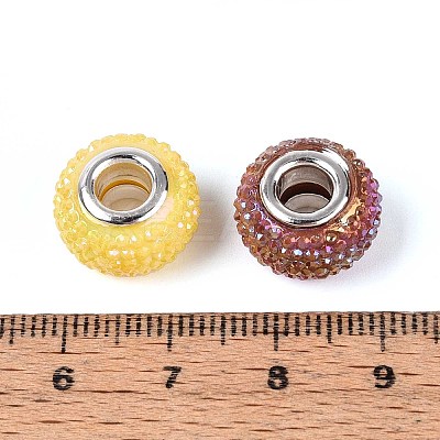 Large Hole Resin Rhinestone European Beads OPDL-T003-01B-1