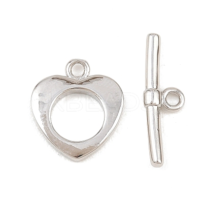 Heart Brass Toggle Clasps KK-G548-43P-05-1
