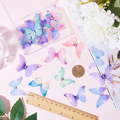 100Pcs 10 Colors Gradient Color 2-Layer Fibre Tulle Ornament Accessories FIND-SC0005-81-1