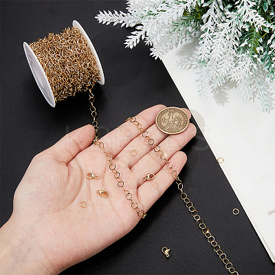 DIY 304 Stainless Steel Rolo Chains Necklaces Making Kits DIY-BBC0002-03-1