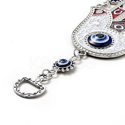 Alloy Enamel Palm Pendant Decoration HJEW-H058-07-1