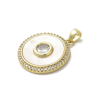 Brass Micro Pave Clear Cubic Zirconia Pendants KK-I708-02B-G-1