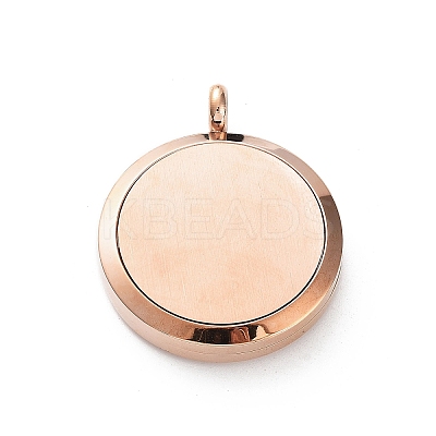 Ion Plating(IP) 316 Surgical Stainless Steel Diffuser Locket Pendants STAS-H342-06RG-1