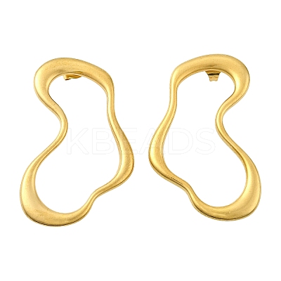 304 Stainless Steel Nuggets Stud Earrings LS-EJEW-U069-01G-1
