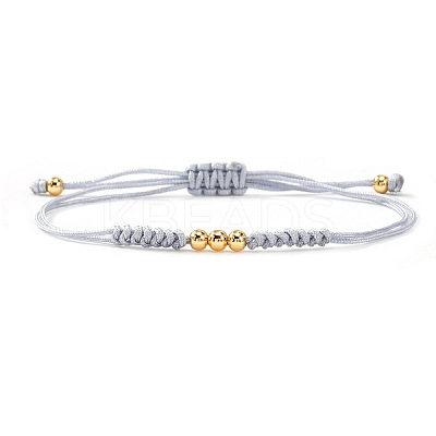 Stylish Unisex Round Brass Bead Braided Bracelets OJ1564-5-1