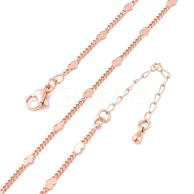 Brass Curb Chains Necklaces for Women NJEW-D302-07RG-1