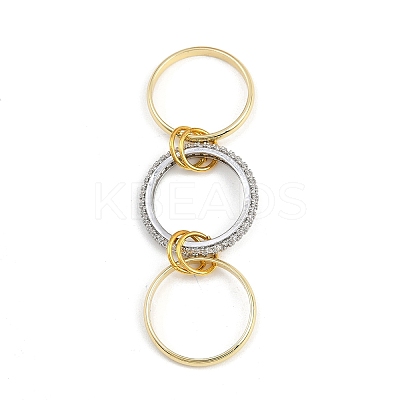 Brass Micro Pave Cubic Zirconia Finger Rings RJEW-D325-01PG-07-1