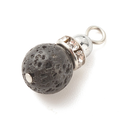 Natural Lava Rock Pendants PALLOY-JF01517-1