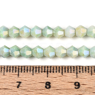 Anti-Tarnish Electroplate Bicone Glass Beads Strands X-EGLA-T021-4mm-16-09-1
