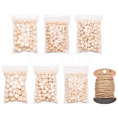 DIY Round Wood Beads Jewelry Making Kit DIY-YW0005-01-1