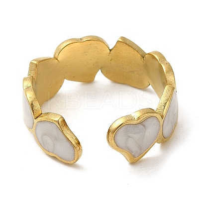 304 Stainless Steel Enamel Open Cuff Rings LS-RJEW-Q780-08G-1
