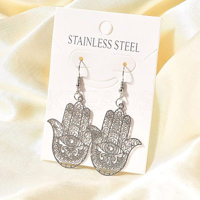 304 Stainless Steel Dangle Earrings EJEW-R015-01P-03-1