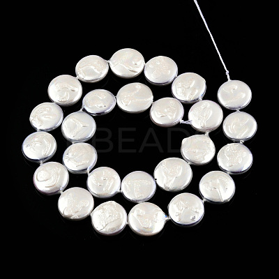 Plating Natural Freshwater Shell Beads Strands SHEL-N026-225B-1