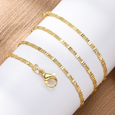 Brass Oval Link Chain Necklaces for Women NJEW-D302-10G-1