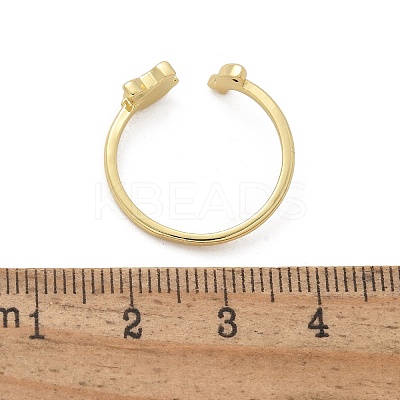 Brass Enamel Cuff Rings for Women RJEW-C126-07G-1