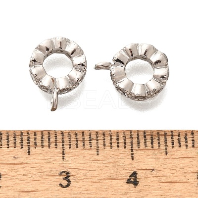 Flat Round Rack Plating Brass Micro Pave Cubic Zirconia Tube Bails KK-H508-08P-1