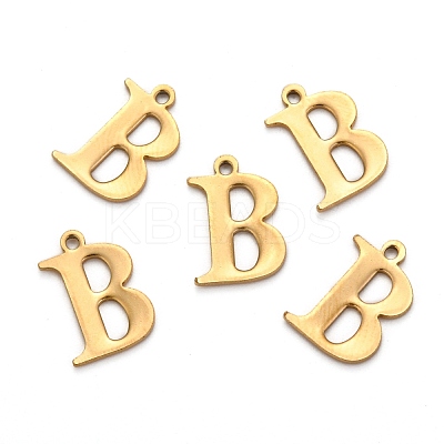 Ion Plating(IP) 304 Stainless Steel Alphabet Charms STAS-H122-B-G-1