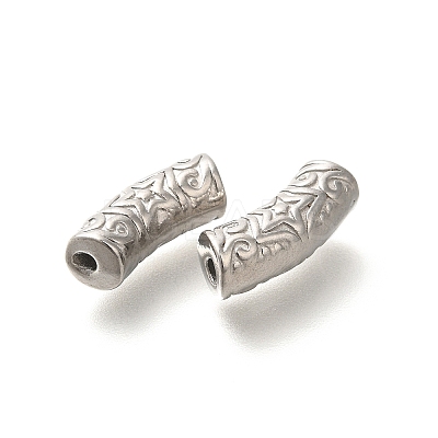 304 Stainless Steel Curved Tube Beads STAS-I321-23P-1