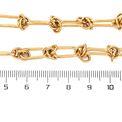 304 Stainless Steel Oval Knot Link Chain Necklaces for Women Men LS-NJEW-P321-02G-1