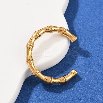 304 Stainless Steel Cuff Rings for Women RJEW-G361-01G-1