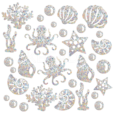 Waterproof PVC Colored Laser Stained Window Film Adhesive Stickers DIY-WH0256-077-1