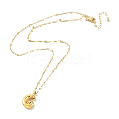 Initial Letter Brass Pendant Necklace NJEW-A015-21G-G-1