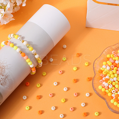 1000Pcs Frosted Opaque Acrylic Beads OACR-SP0001-32A-1