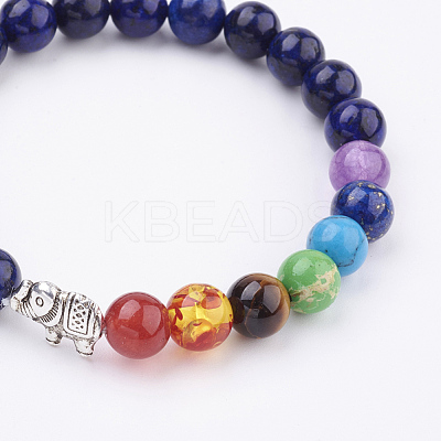 Natural Lapis Lazuli Stretch Bracelets BJEW-P180-A05-1