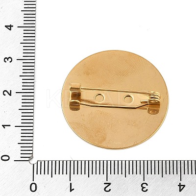 PVD Vacuum Plating 304 Stainless Steel Brooch Cabochon Settings STAS-E547-08L-G-1