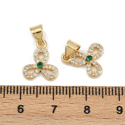 Brass Micro Pave Cubic Zirconia Charms KK-C132-04G-1