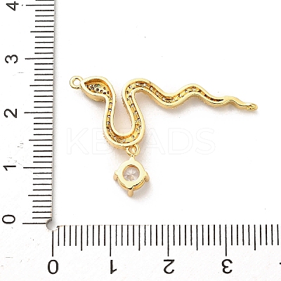 Brass Micro Pave Clear Cubic Zirconia Connector Charms KK-C108-02A-G-1