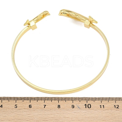 Marine Organism Brass Cuff Bangles for Women BJEW-D368-03E-G-1