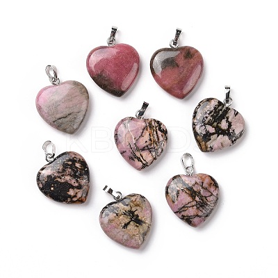 Natural Rhodonite Pendants G-G956-B22-FF-1