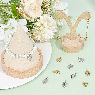 12Pcs 2 Colors Brass Micro Pave Cubic Zirconia Charms KK-BBC0005-68-1