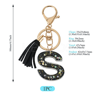 1Pc Resin Letter Keychains KEYC-TADJ0001-09S-1