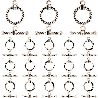 120 Sets Tibetan Style Alloy Toggle Clasps FIND-SP0003-91-1
